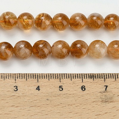 Heated Natural Citrine Beads Strands G-L642-B17-8mm-1