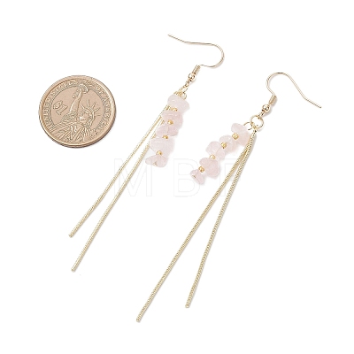 Natural Mixed Stone Chip Dangle Earrings EJEW-JE06712-1