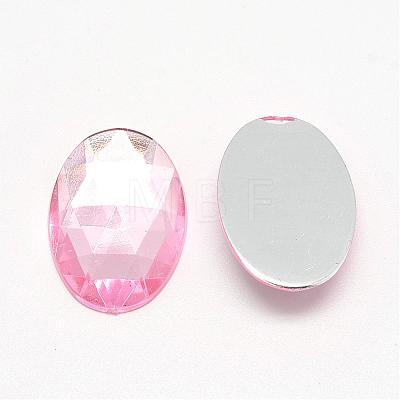 Acrylic Rhinestone Flat Back Cabochons GACR-Q011-13x18-06-1