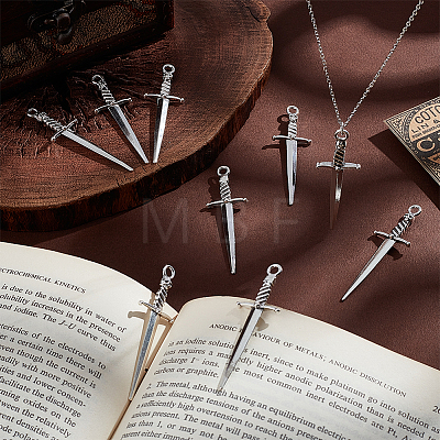 40Pcs Tibetan Style DIY Alloy Sword Weapon Big Pendants FIND-UN0003-13-1