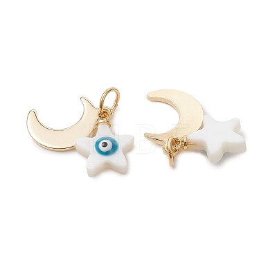 Stainless Steel & Natural Shell Pendants PALLOY-JF05891-1