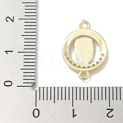 Rack Plating Brass Micro Pave Clear Cubic Zirconia Religion Virgin Mary Connector Charms KK-L224-094G-07-1