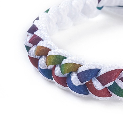 Adjustable Polycotton(Polyester Cotton) Yarn Braided Slider Bracelets BJEW-P252-E01-1