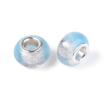 Transparent Resin Rondelle European Beads RESI-N044-02D-1