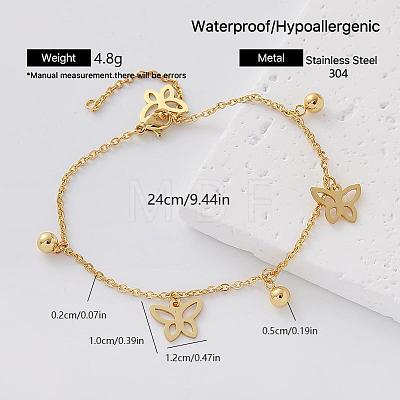 Vintage 304 Stainless Steel Charm Bracelets for Women FZ6029-1-1