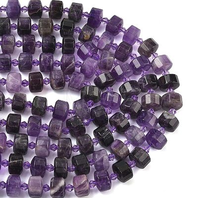 Natural Amethyst Beads Strands G-G453-G05-7x12mm-1