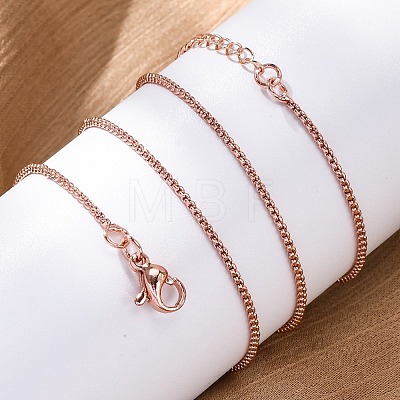 Brass Box Chains Necklaces for Women NJEW-D302-08RG-1