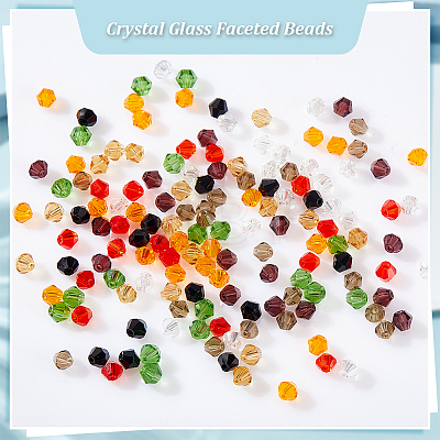 AHADERMAKER 8 Strands 8 Colors Imitation Austrian Crystal 5301 Bicone Beads GLAA-GA0001-90B-1