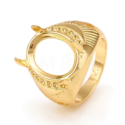 Long-Lasting Plated Brass Finger Ring Components KK-D160-03G-J-1