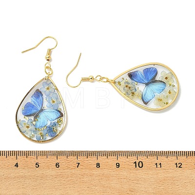 Transparent Epoxy Resin Dangle Earrings EJEW-JE07205-02-1