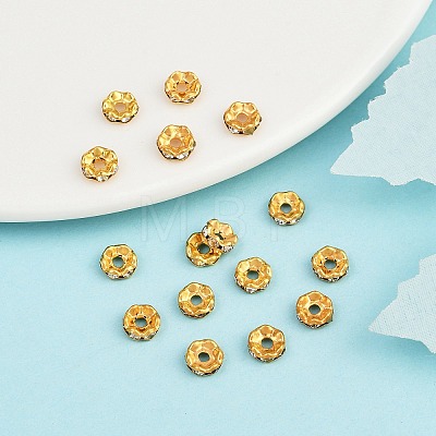 Iron Crystal Rhinestone Spacer Beads RB-A008-6MM-G-1