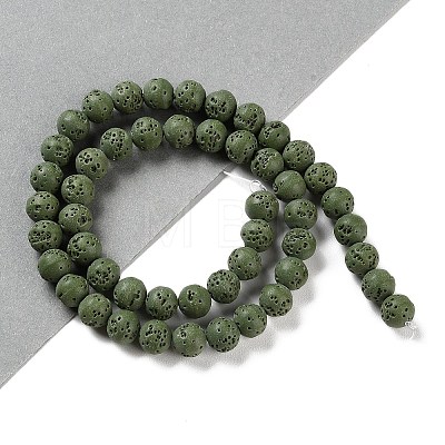 Synthetic Lava Rock Dyed Beads Strands G-H311-08B-03-1