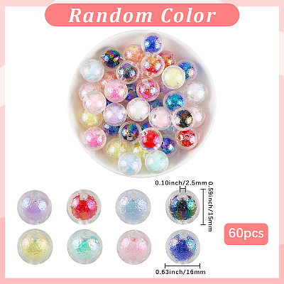 60Pcs Transparent Acrylic Beads OACR-SP0001-49-1