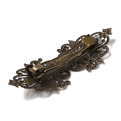 Brass Filigree Hair Barrette OHAR-PW0001-201AB-1