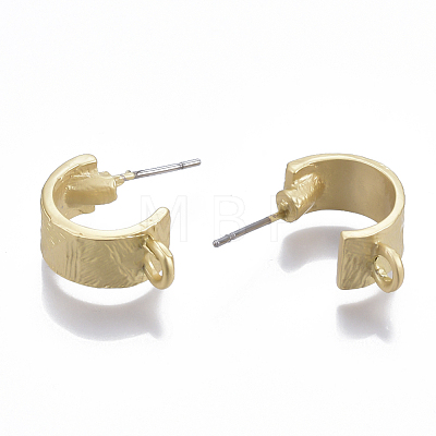 Smooth Surface Alloy Stud Earring Findings PALLOY-T064-19MG-1