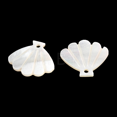 Natural White Shell Pendants SSHEL-K028-01-1