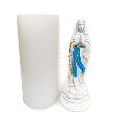 Virgin Mary Religion Theme DIY Silicone Statue Candle Molds PW-WG46998-01-1