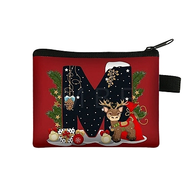 Christmat Letter Printed Polyester Wallets with Zipper PW-WGB27ED-21-1