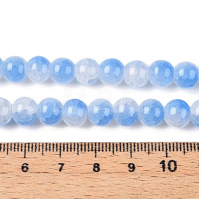 Crackle Baking Painted Imitation Jade Glass Beads Strands DGLA-T003-8mm-05-1