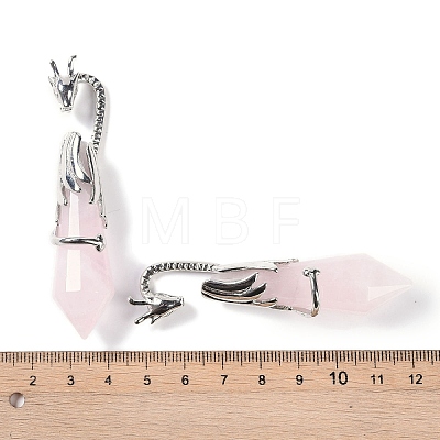 Natural Rose Quartz Faceted Pointed Bullet Big Pendants G-L524-19P-08-1