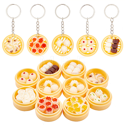 Olycraft 10Pcs 9 Style Plastic Keychain KEYC-OC0001-05-1