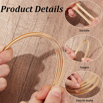 9M 3 Styles Flat Natural Bamboo Wicker Strips WOOD-GF0002-46-1