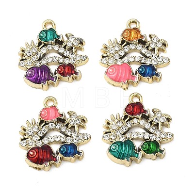 Alloy Rhinestone Pendants FIND-C087-10G-1