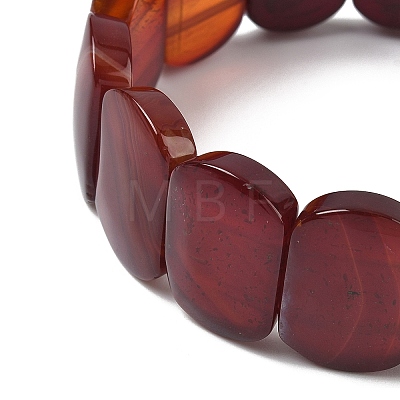 Natural Banded Agate Beads Stretch Bracelets for Women Men BJEW-I323-02V-1