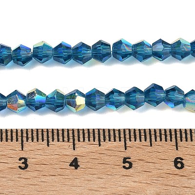 Electroplate Transparent Glass Beads Strands EGLA-K015-18O-1