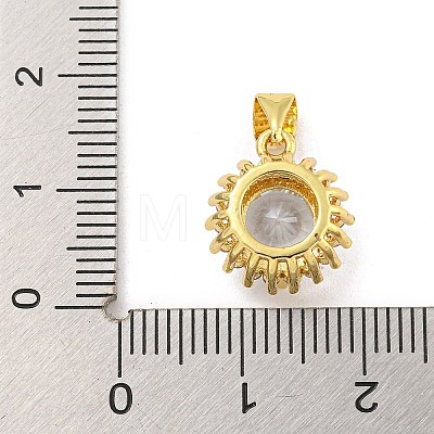 Rack Plating Brass Micro Pave Cubic Zirconia Pendants KK-G513-06G-1