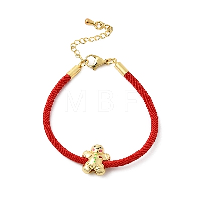 Christmas Nylon Cord Bracelets LS-BJEW-L715-02G-01-1