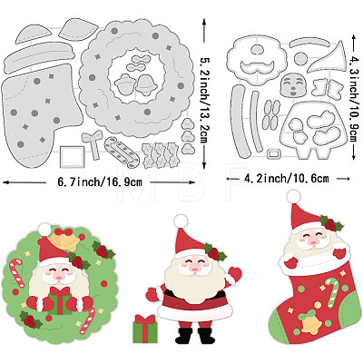 Father Christmas Carbon Steel Cutting Dies Stencils DIY-WH0309-1231-1