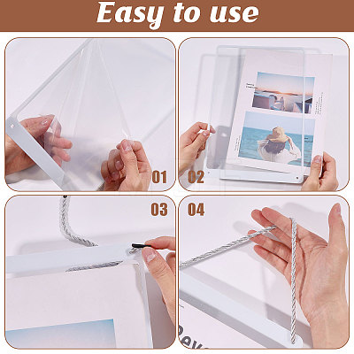 Erasable PVC Hanging Price Tags with Rope LS-CDIS-WH0021-069D-02-1