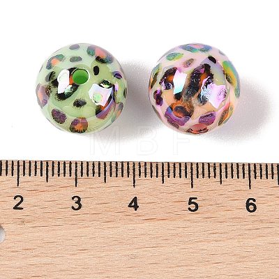 10Pcs UV Plating Colours Acrylic Beads OACR-S146-01L-1