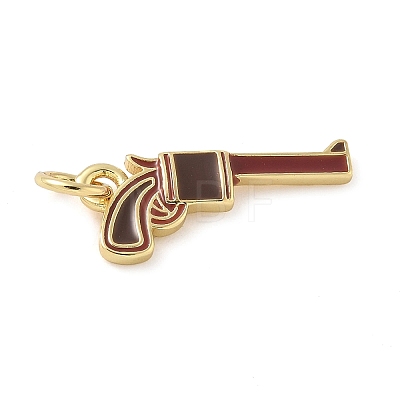 Brass Enamel Charms KK-C110-21B-G-1