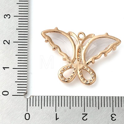 Rack Plating Brass Clear Cubic Zirconia Pendants KK-N255-10G-04-RS-1