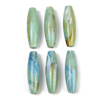 Two Tone Opaque Acrylic Imitation Gemstone Beads OACR-T033-09B-1
