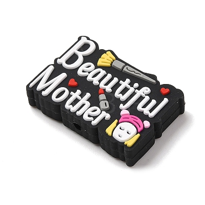 Mother's Day Silicone Focal Beads SIL-G013-01H-1