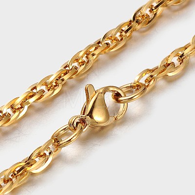 Boy's 304 Stainless Steel Long Double Link Chain Necklaces STAS-L127-11-1