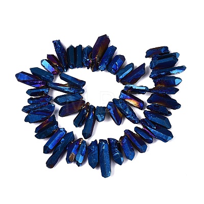 Spray Painted Electroplate Natural Quartz Crystal Points Beads Strands G-Q610-02C-1