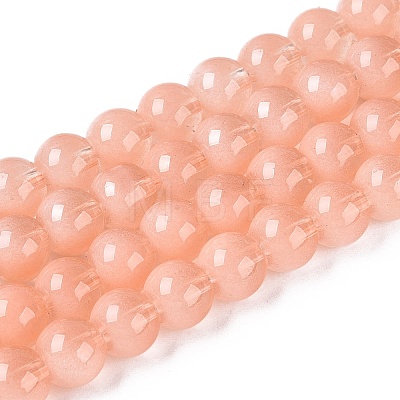 Transparent Glass Imitation Cat Eye Beads Strands GLAA-Q110-01B-15-1