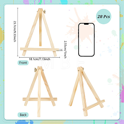 28Pcs Folding Wood Tabletop Easel AJEW-WH0709-313-1