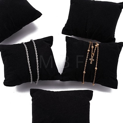 Black Rectangle Velvet Pillow Jewelry Bracelet Watch Display X-BDIS-I001-01-1