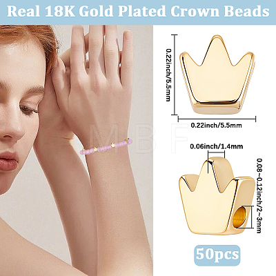 50Pcs Brass Beads KK-BBC0027-41B-1