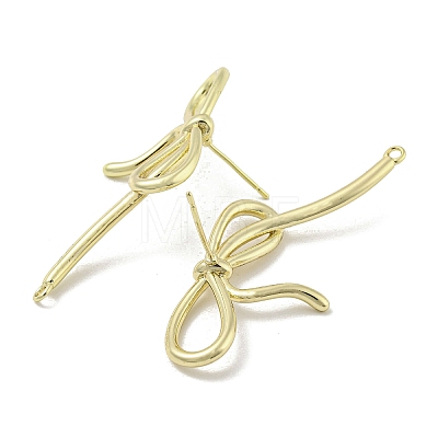 Brass Cubic Zirconia Stud Earring Findings KK-R154-09G-1