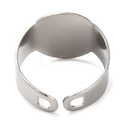 304 Stainless Steel Open Cuff Ring Findings STAS-R123-14P-1