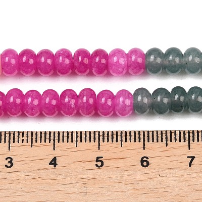 Natural Dyed White Jade & Synthetic Shoushan Stone Beads Strands G-Z135-C09-1