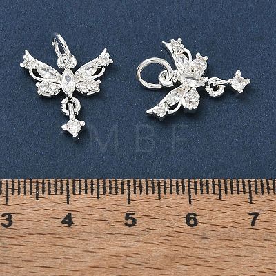 Brass Micro Pave Clear Cubic Zirconia Pendants CU-CBAB0CF-22S-1