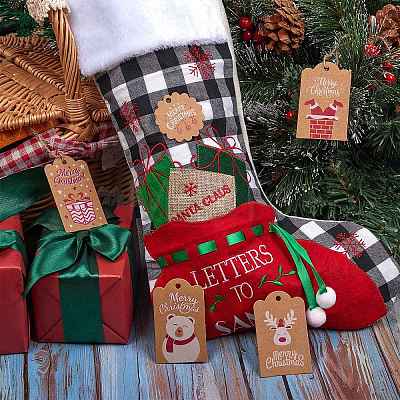Christmas Theme Kraft Paper Cards DIY-SZC0003-01-1