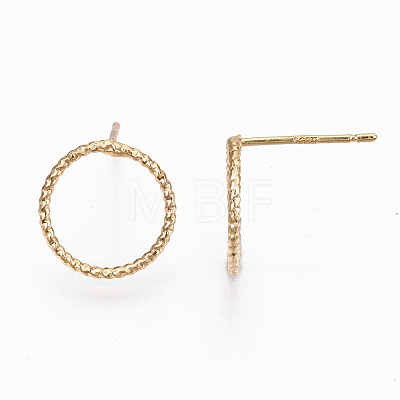 Brass Stud Earrings EJEW-N018-006-NF-1